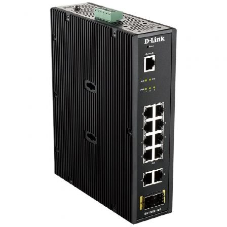 D-Link DIS-200G-12S Switch Industrial Gestionado L2, 10x Gigabit Ethernet + 2x SFP, Negro D-Link DIS-200G-12S Switch Industrial Gestionado L2, 10x Gigabit Ethernet + 2x SFP, Negro